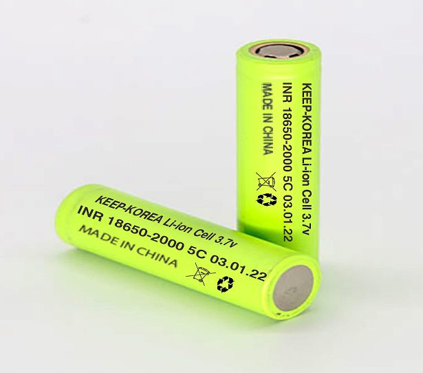 باتری لیتیوم یون کیپ INR18650-2000p-5C